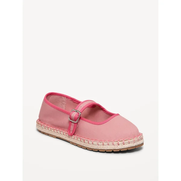 Mary-Jane Espadrille Flats for Girls - Sweet Pink