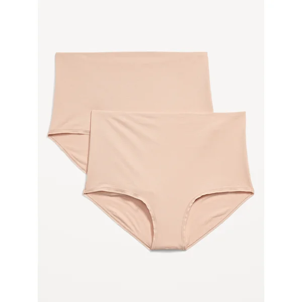 Maternity 2-Pack Rollover-Waist Brief Underwear - Frappe