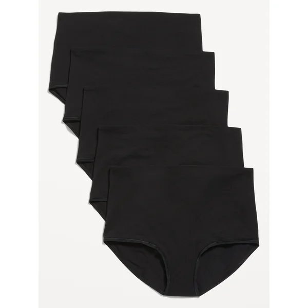 Maternity 5-Pack Over-the-Bump Underwear Briefs - Black Jack
