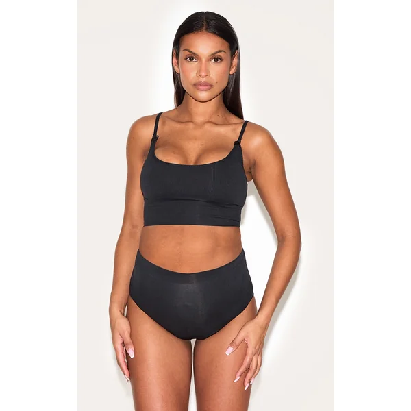 Maternity Black Seamless Strappy Nursing Bra