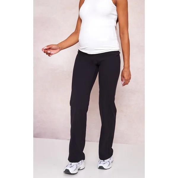 Maternity Black Snatched Sculpt Flared Pants