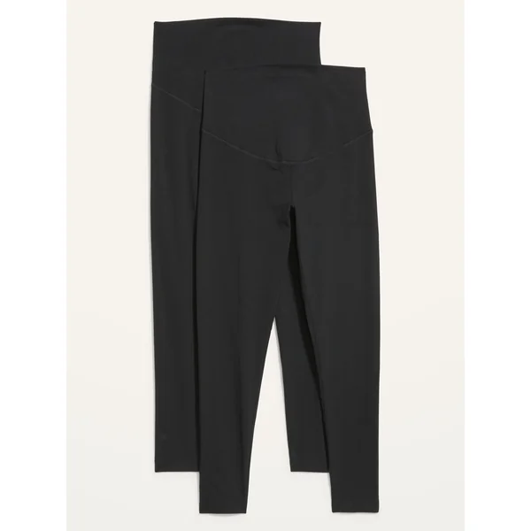 Maternity Full-Panel Leggings 2-Pack - Black Jack