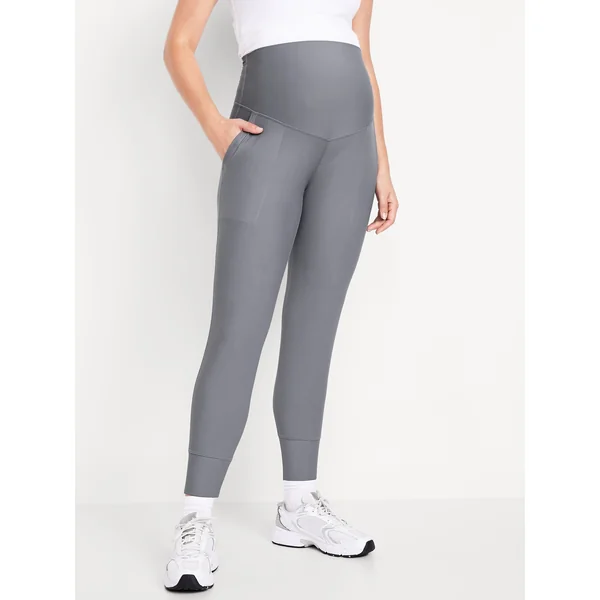 Maternity Full-Panel PowerSoft Jogger - STORM CLOUD