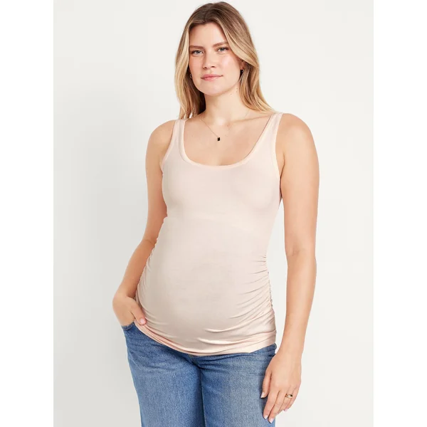 Maternity Jersey Tank Top - Barely Pink