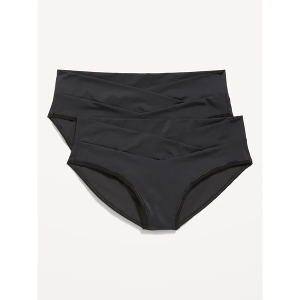 Maternity Low-Rise No-Show Bikini Underwear - Black Jack