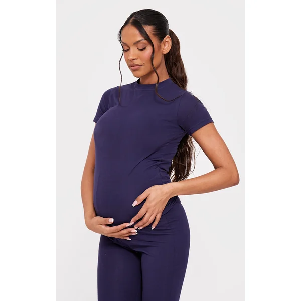 Maternity Navy Short Sleeve Top