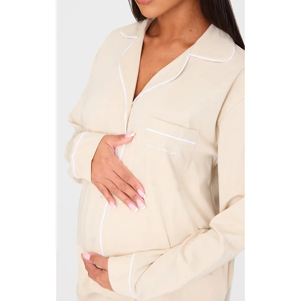 Maternity Sand Mama Long Sleeve Pj Top