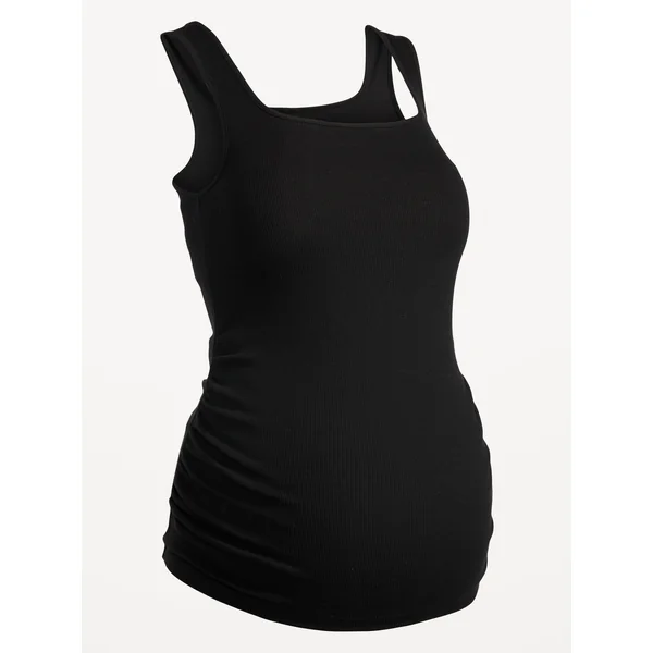 Maternity Square Neck Tank Top - Black Jack