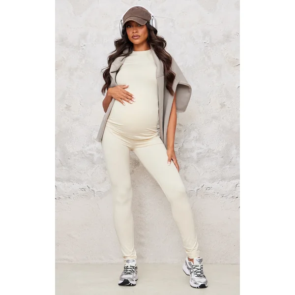 Maternity Stone Marl Over The Bump Leggings