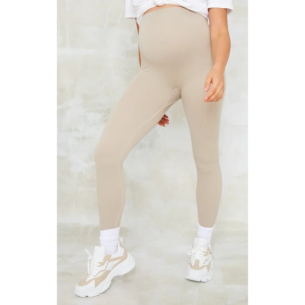 Maternity Stone Snatched Rib Leggings