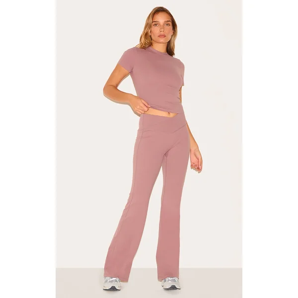 Mauve Sculpt Wrap Waist Yoga Pants