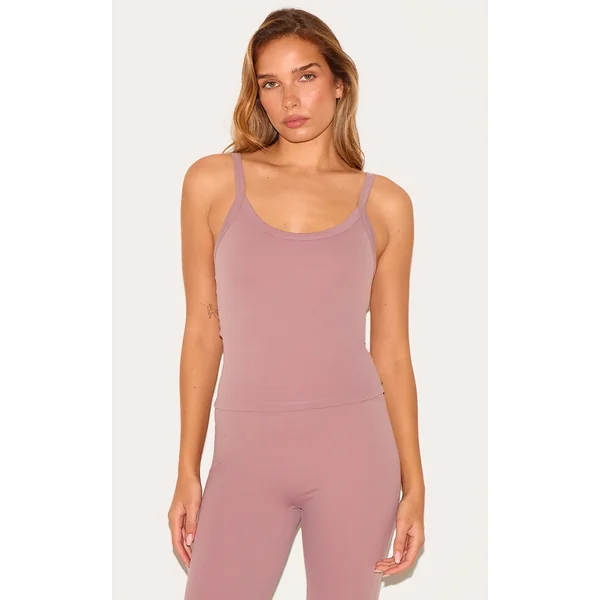 Mauve Ultimate Sculpt Strappy Gym Vest