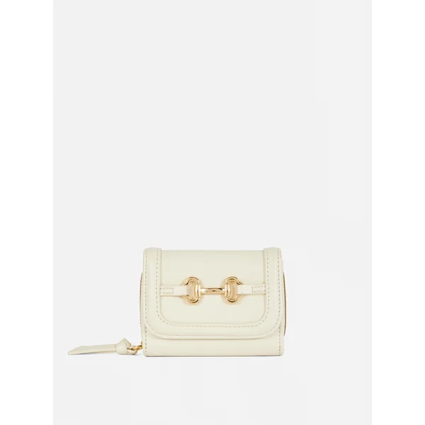 Medium Faux Leather Snaffle Purse - Ivory
