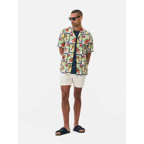 Men's Tropical Button-Up Shirt - Multi