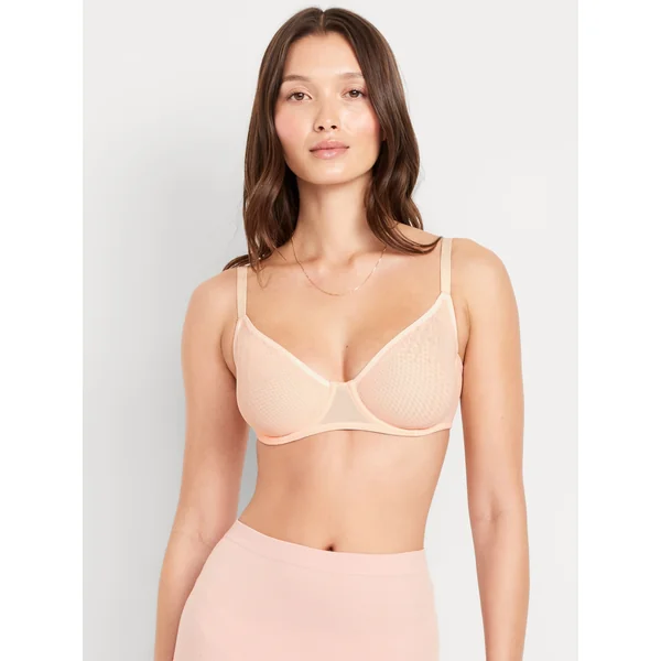 Mesh Balconette Bra - Barely Pink