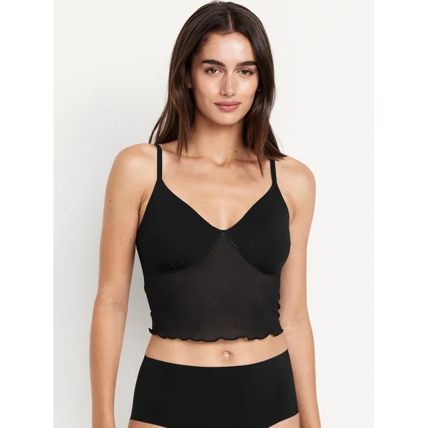 Mesh Cami Lounge Top - Black Jack