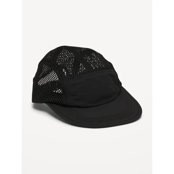 Mesh Run Cap for Men - Black Jack