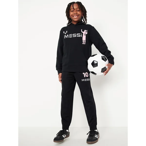 Messi™ Mesh Jogger Pants for Boys - Black Jack