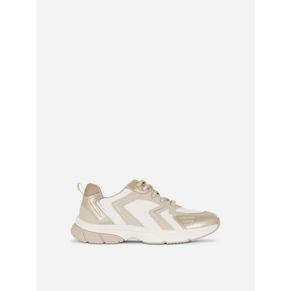 Metallic Panel Chunky Sneakers - Beige