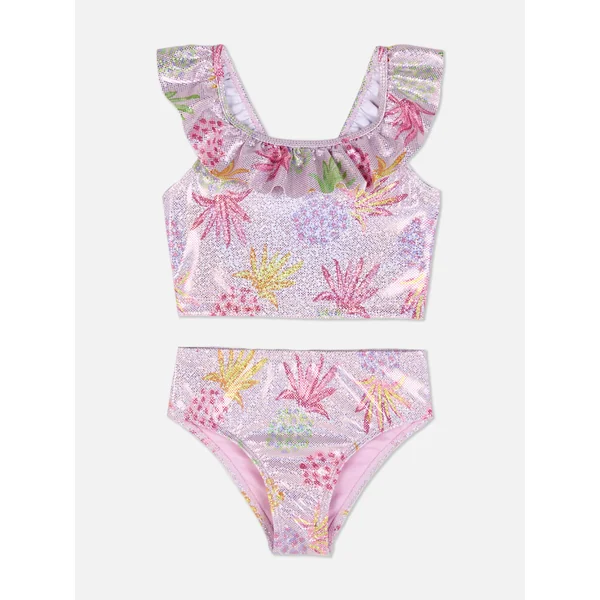 Metallic Ruffle Bikini - Multi