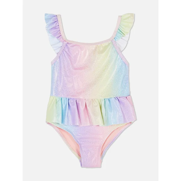 Metallic Ruffle Swimsuit - Multi