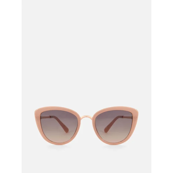 Metallic Trim Cat Eye Sunglasses - Taupe