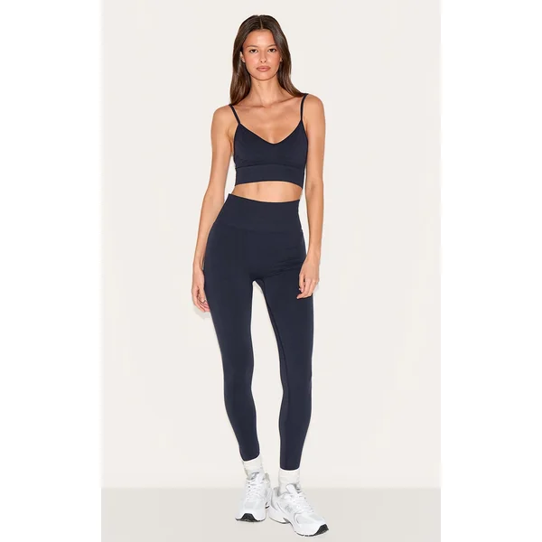 Midnight Blue High Waisted Seamless Soft Touch Scrunch Bum Leggings