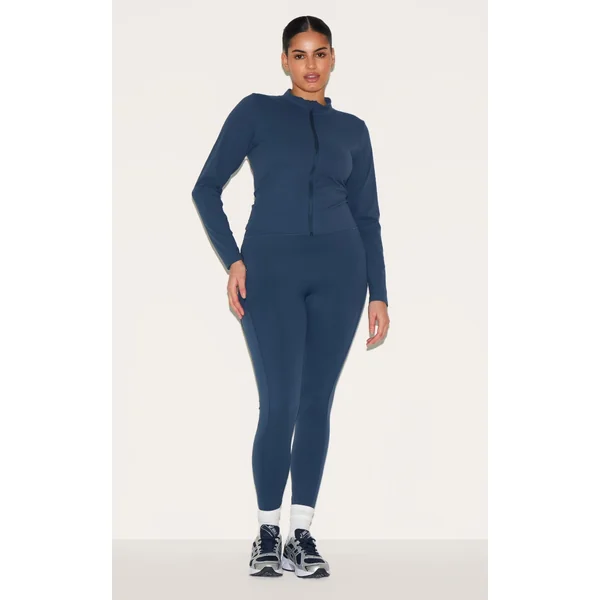 Midnight Blue Sculpt Side Pocket Gym Leggings