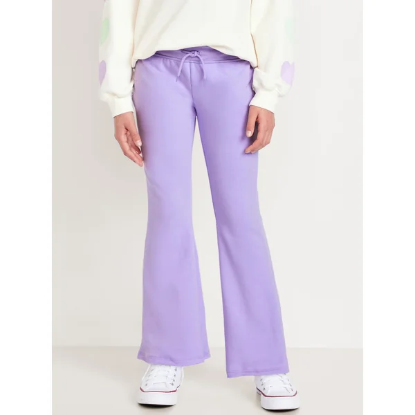 Mid-Rise Flare-Leg Fleece Sweatpants for Girls - Lavender Haven