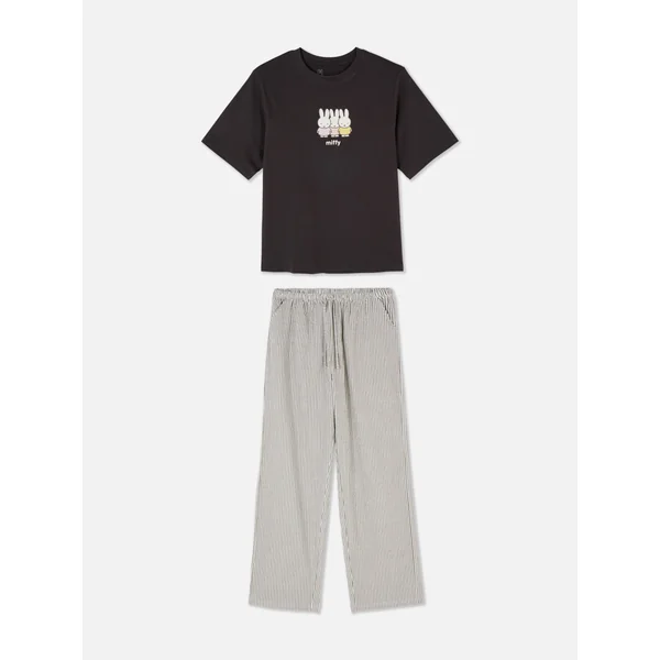Miffy Pajama Set - Charcoal