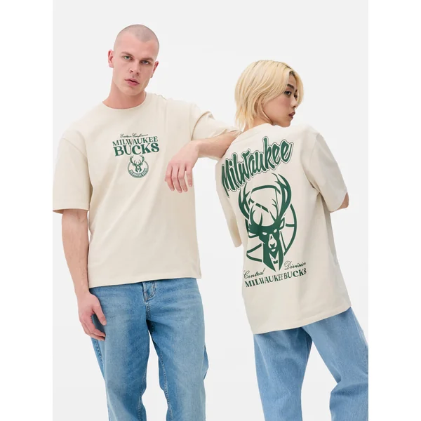 Milwaukee Bucks NBA Tee - Ivory