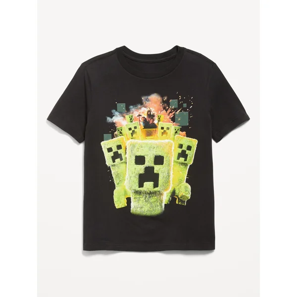 Minecraft™ Gender-Neutral Graphic T-Shirt for Kids - Black Jack