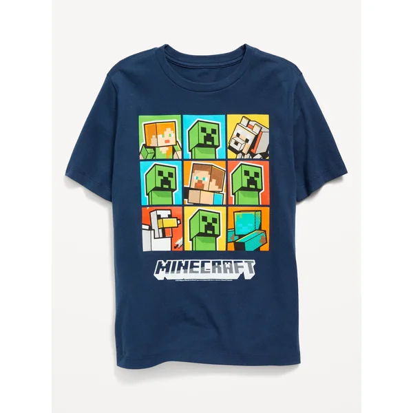 Minecraft™ Gender-Neutral Graphic T-Shirt for Kids - OBSCURE NIGHT