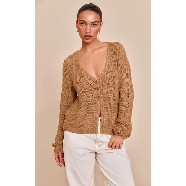 Mocha Filagree Button Cardigan