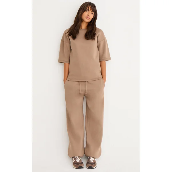 Mocha Premium Wide Leg Sweatpants