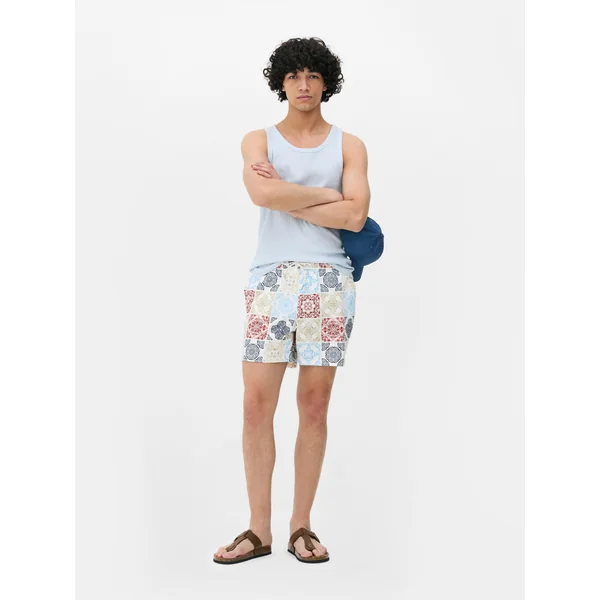 Mosaic Tile Drawstring Swim Shorts - Multi