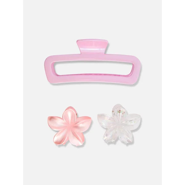 Multi Hair Clips Set - Pink