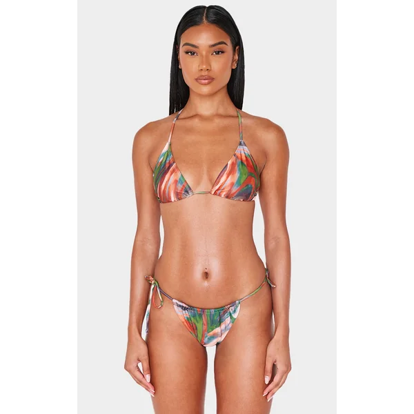 Multi Printed Micro Triangle Bikini Top