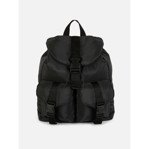 Multi-Pocket Padded Backpack - Black