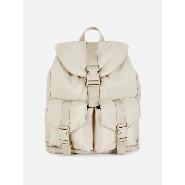 Multi-Pocket Padded Backpack - Ivory