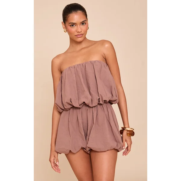 Mushroom Puffball Detail Bandeau Romper