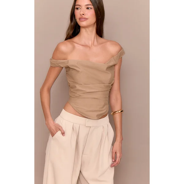 Mushroom Ruched Corset Top