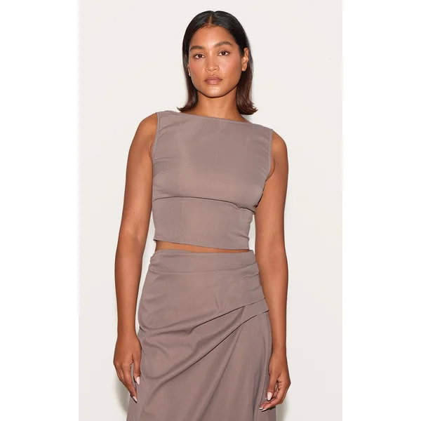 Mushroom Scoop Back Crop Top