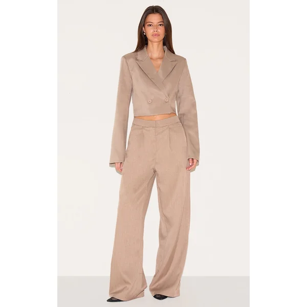 Mushroom Tailored Woven Wide Leg Pants