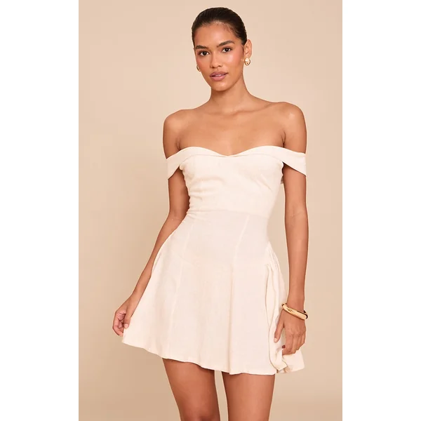 Natural Bardot Shift Dress