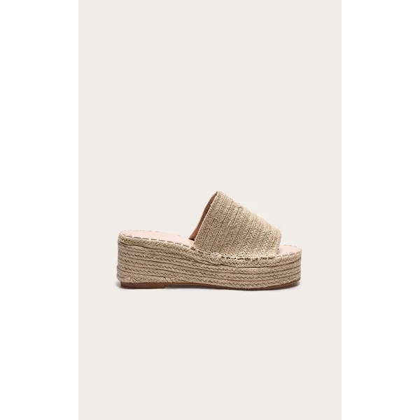 Natural Espadrille Mule Flatform Sandal