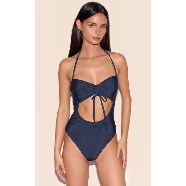 Navy Blue Cut Out Swimsuit