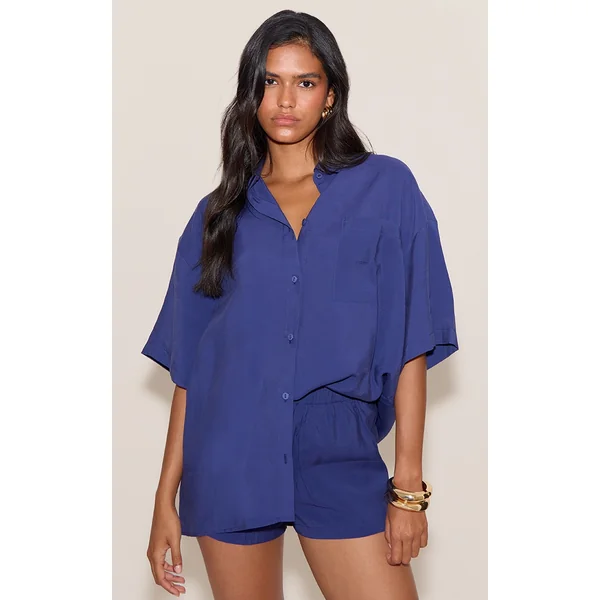 Navy Mid Rise Floaty Shorts