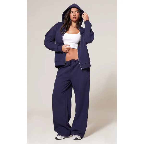Navy Premium Thin Waistband Straight Leg Sweat Sweatpants