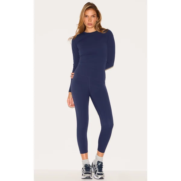 Navy Sculpt Cropped Gym Leggings